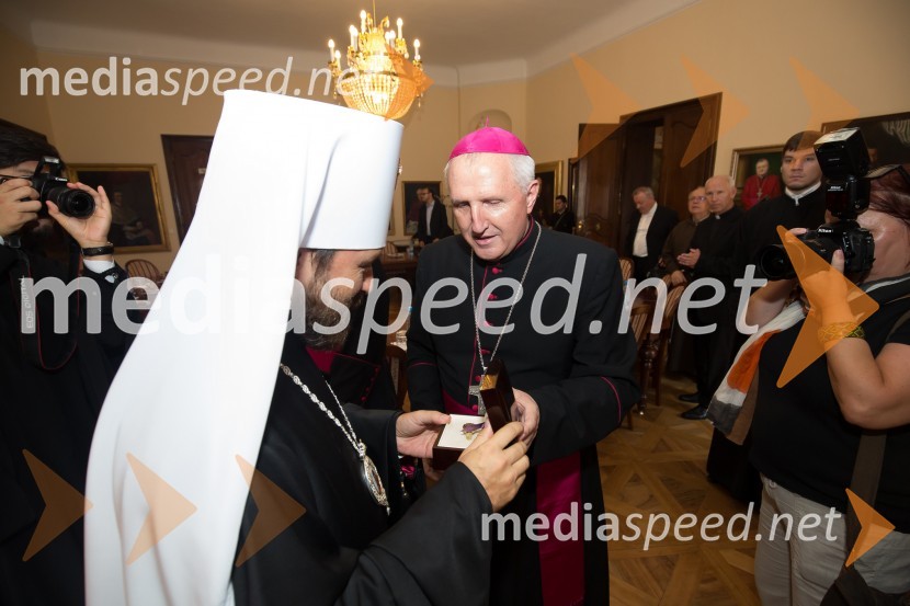  Hilarion Alfeyev, Volokolamski metropolit; msgr. Stanislav  Zore, ljubljanski nadškof,metropolitEkumensko srečanje v Ljubljani