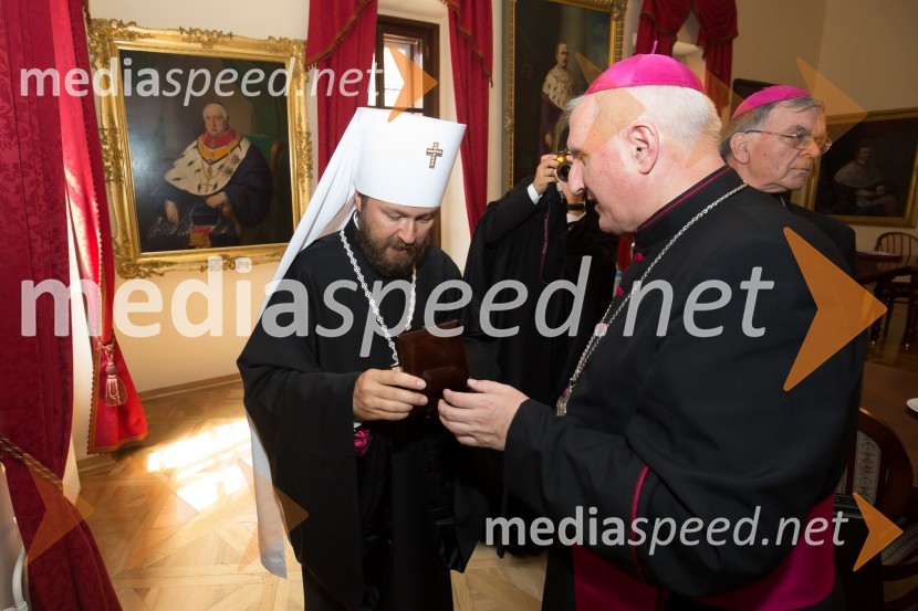  Hilarion Alfeyev, Volokolamski metropolit; msgr. Stanislav  Zore, ljubljanski nadškof,metropolitEkumensko srečanje v Ljubljani