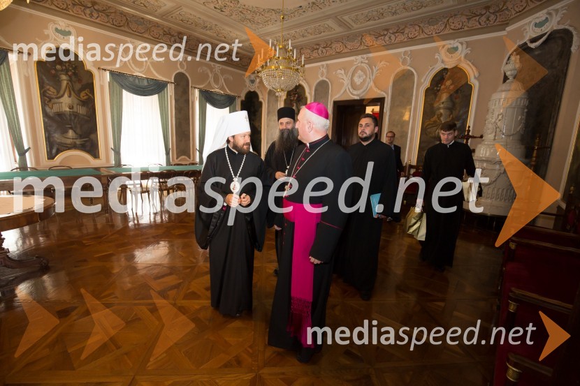  Hilarion Alfeyev, Volokolamski metropolit; msgr. Stanislav  Zore, ljubljanski nadškof,metropolitEkumensko srečanje v Ljubljani