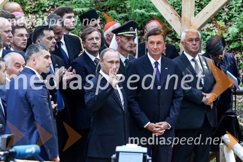  Vladimir Putin, predsednik Ruske federacije;  Borut Pahor, predsednik Republike SlovenijeSlovesnost ob 100. obletnici Ruske kapelice