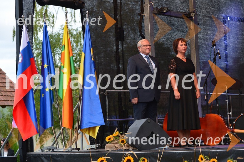 Milan Kerman, župan Občine Beltinci; mag. Vesna Jerala Zver, županja, Občina TurniščeProslava ob obletnici združitve prekmurskih Slovencev z matičnim narodom