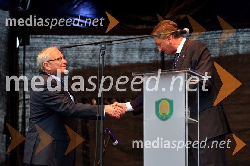  Milan Kerman, župan Občine Beltinci;  Borut Pahor, predsednik Republike SlovenijeProslava ob obletnici združitve prekmurskih Slovencev z matičnim narodom