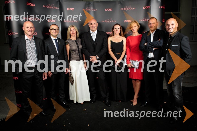  Boštjan Rigler, tehnični direktor PRO PLUS;  Aleš Muhič;  Nataša Plementaš, direktorica HR oddelka PRO PLUS;  Pavel Vrabec;  Tjaša Slokar;  Darja Zajc;  Cene Grčar, odvetnik;  Branko Čakarmiš,  programski direktor, Pro PlusPOP Promenada 2016