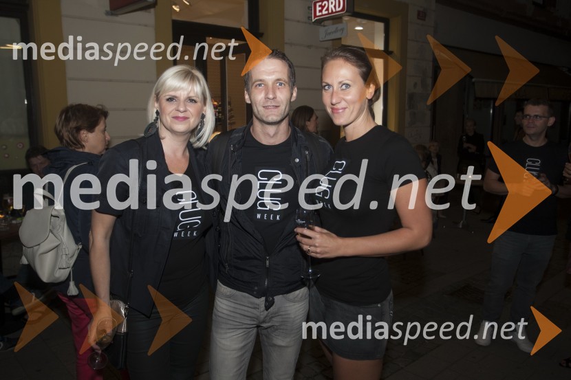  Darja Čižek, marketing SNG Maribor;  Tiberiu Marta, baletnik;  Mateja Kožuh, producentka Opere in Baleta SNG MariborUvertura v Clug Week ter predstavitev kolekcije Edward by E2RD