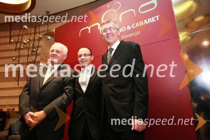 Edvard Čagran, župan občine Šentilj, Gregor Jeza, predsednik uprave Hit Šentilj d.d. in mag. Niko Trošt, predsednik uprave Hit d.d.Otvoritev igralniško zabaviščnega centra Mond v Šentilju