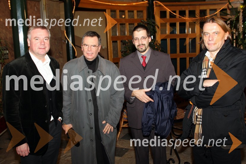 Staš Ravter, direktor Slovenske kinoteke, Daniel Sajko, svetovalec župana MOM, Boštjan Miha Jambrek, vodja programskega oddelka Slovenske kinoteke in Bojan Labović, vodja referata za kulturo MOMOtvoritev gostovanja Slovenske kinoteke v Mariboru