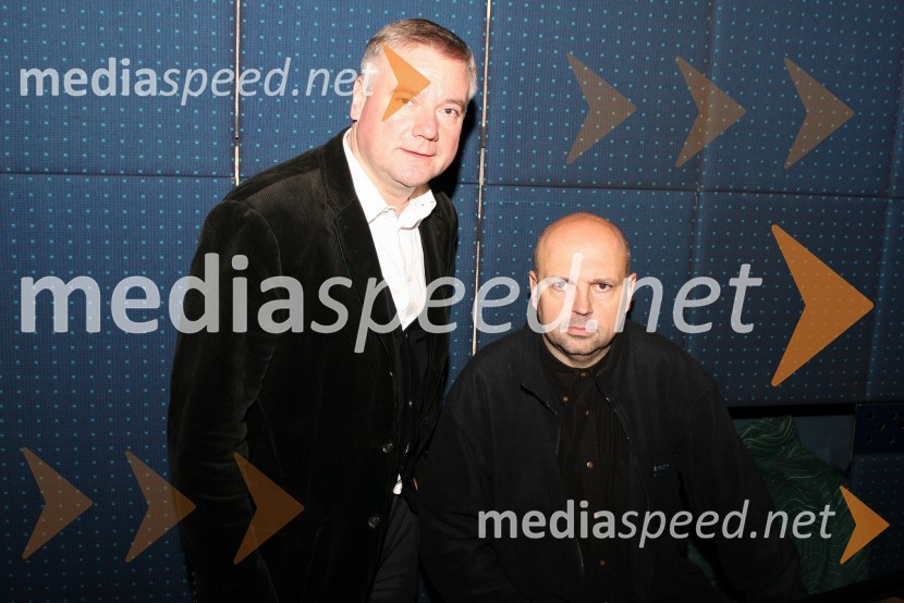 Staš Ravter, direktor Slovenske kinoteke in Mitja Reichenberg, pianist in skladateljOtvoritev gostovanja Slovenske kinoteke v Mariboru