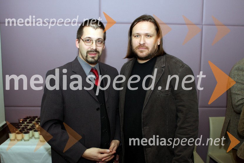 Boštjan Miha Jambrek, vodja programskega oddelka Slovenske kinoteke in Janez Lapajne, režiserOtvoritev gostovanja Slovenske kinoteke v Mariboru