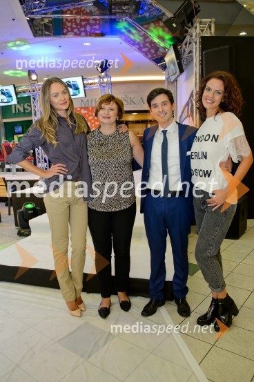  Iryna Osypenko, menekenka;  Simona Mandl, Center managerka Europarka;  Tilen Artač, imitator, glasbenik;  Sabina Remar, manekenkaVelika jesenska modna revija v Europarku