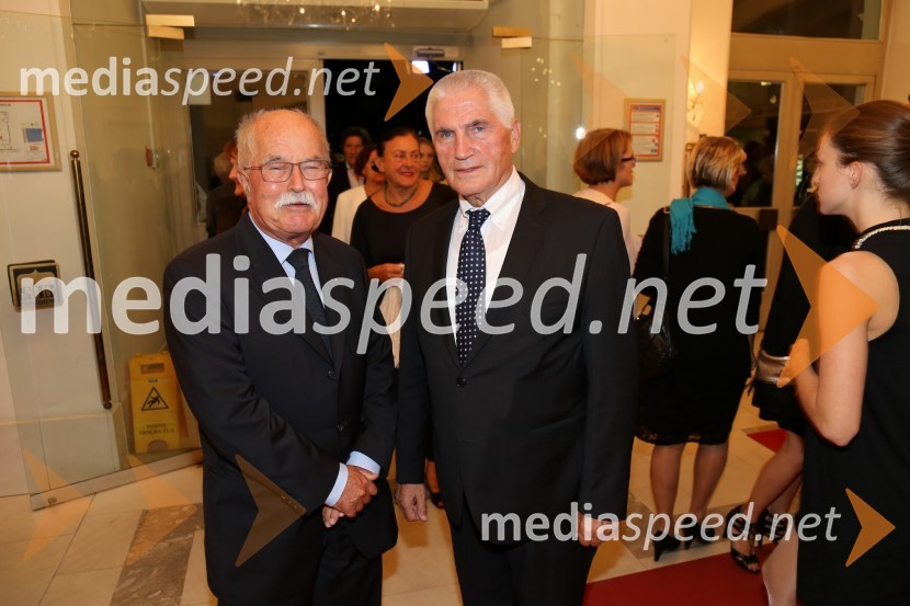 Akademik prof. dr.  Boštjan Žekš; prof. dr. Ludvik Toplak,  predsednik Alma Mater Europaea, nekdanji rektor UMTrije svetovni baletni ansambli, združeni v enem večeru