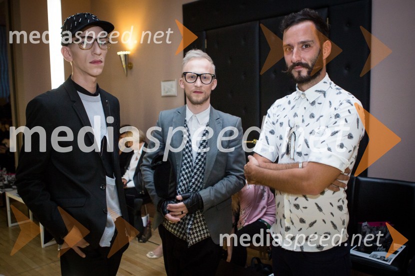  Matjaž Plošinjak, modni oblikovalec;  Eric Maj Potočnik, modni oblikovalec;  Matjaž Tančič, fotografLjubljana Fashion Week  (LJFW), 1. dan