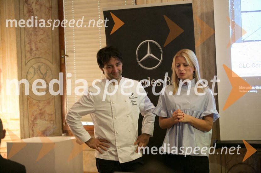  Tomaž Kavčič, kuharski mojster, Pri Lojzetu, Zemono;  Metka  Kejžar, vodja marketinga in odnosov z javnostmi, Autocommerce d.o.o.Mercedes-Benz novi GLC coupe, slovenska predstavitev