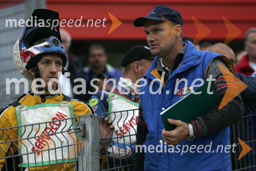 Aleš Kraljič, AMTK Ljubljana in Franci Kalin, selektor AMTK LjubljanaSPEEDWAY, 7. dirka za DP