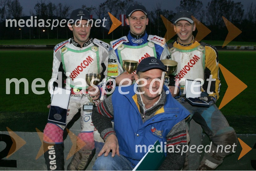 Jernej Kolenko, Matej Žagar in Aleš Kraljič, vsi AMTK Ljubljana in Franci Kalin, selektor AMTK LjubljanaSPEEDWAY, 7. dirka za DP