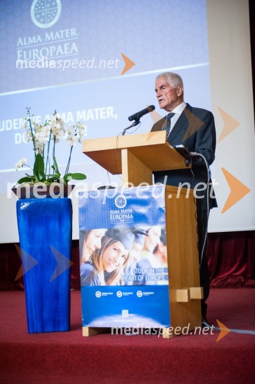prof. dr. Ludvik Toplak,  predsednik Alma Mater Europaea, nekdanji rektor UMPrvi študijski dan na Alma Mater