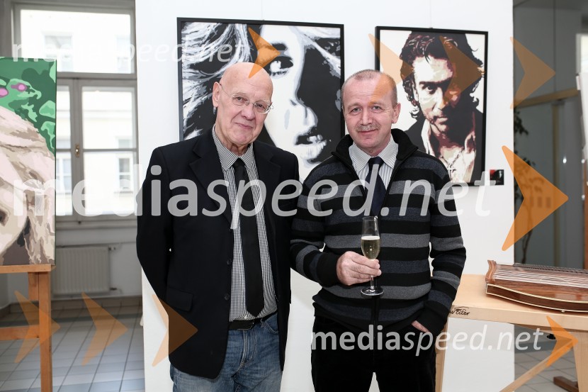  Marjan Platovšek, slikar;  Boris  MohoričOtvoritev slikarske razstave slik Marjana Platovška