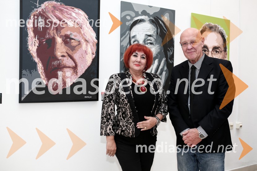  Vlasta Nussdorfer, varuhinja človekovih pravic;  Marjan Platovšek, slikarOtvoritev slikarske razstave slik Marjana Platovška