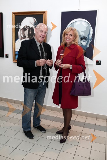  Marjan Platovšek, slikar;  Vlasta Vivod, vodja kabineta ministra, Ministrstvo za zunanje zadeveOtvoritev slikarske razstave slik Marjana Platovška