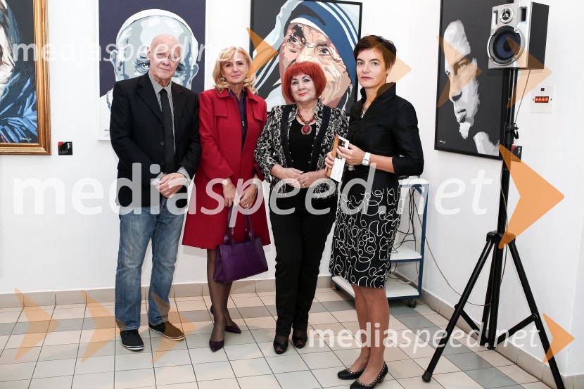  Marjan Platovšek, slikar;  Vlasta Vivod, vodja kabineta ministra, Ministrstvo za zunanje zadeve;  Vlasta Nussdorfer, varuhinja človekovih pravic;  Bernarda  PodlipnikOtvoritev slikarske razstave slik Marjana Platovška