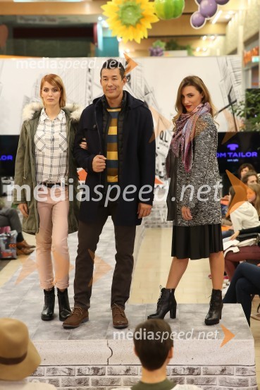   Zlata  Okugić, manekenka;  Taiji Tokuhisa, maneken in voditelj;  ... Modna revija, Qlandia Nova Gorica