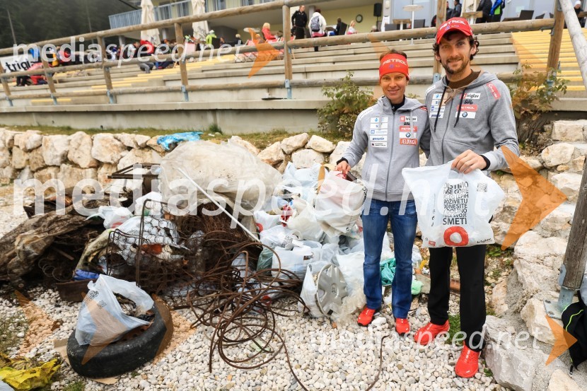  Teja  Gregorin, biatlonka;  Jakov Fak, biatlonecOčistimo naše gore 2016, zaključek akcije