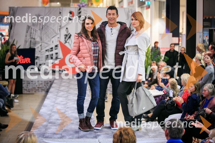  ... ;  Taiji Tokuhisa, maneken in voditelj;   Zlata  Okugić, manekenkaModna revija, Qlandia Kranj