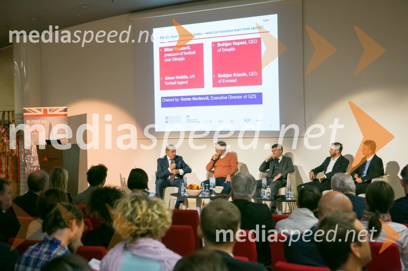  Milan Mandarić, predsednik NK Olimpija;  Glenn Hoddle, nekdanji angleški nogometaš;  Boštjan Napast, predsednik uprave Geoplin d.o.o. ;  Boštjan Kozole, Evrosad Krško;  Goran  Novkovič, GZS, direktorSports Meets Business, poslovna konferenca