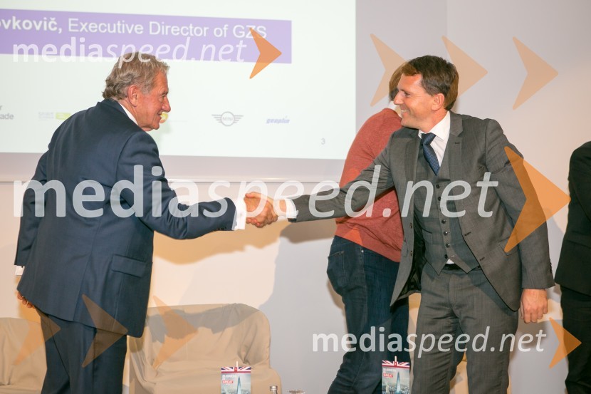  Milan Mandarić, predsednik NK Olimpija;  Boštjan Napast, predsednik uprave Geoplin d.o.o. Sports Meets Business, poslovna konferenca