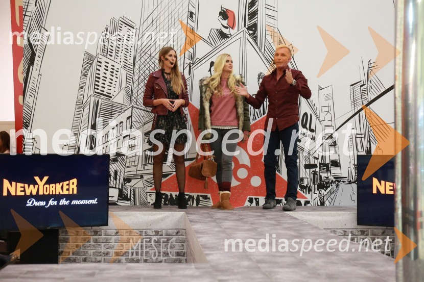  Tara Zupančič, voditeljica;  Nadiya Bychkova, plesalka, manekenka;   Igor  Jelen-Iggy, koreograf, lastnik plesnega centra IgenModna revija, Qlandia Ptuj