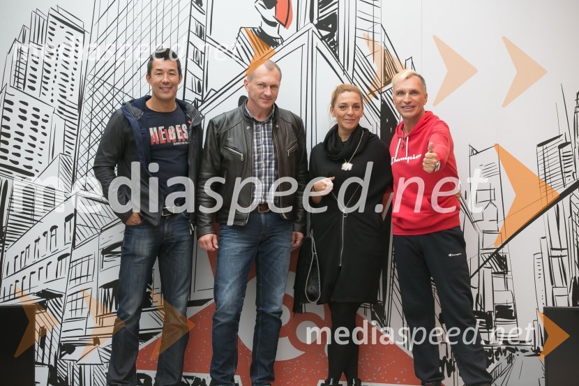  Taiji Tokuhisa, maneken in voditelj;  Peter Prašnički, vodja centra Qlandia Krško;  ... ;   Igor  Jelen-Iggy, koreograf, lastnik plesnega centra IgenModna revija, Qlandia Krško