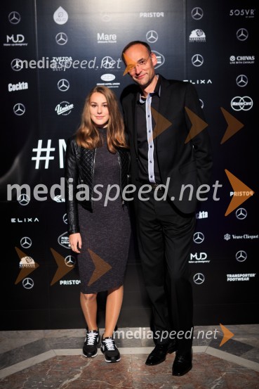  Mojca Salkič;  Aleksander Salkič, svetovalec predsednika uprave Petrol d.d.Mercedes Benz Fashion Week 2016, 2. dan