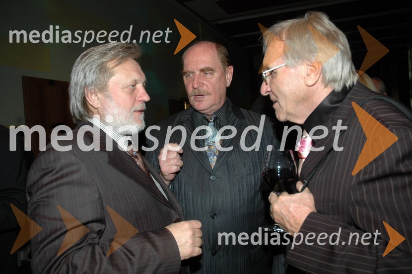 Vlado Krejač, odgovorni urednik Radia Maribor, ... in Tone Fornezzi TofSprejem treh predsednikov za novinarje
