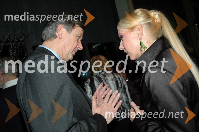 Dr. Danilo Türk, predsednik Republike Slovenije in Melita Župevc, svetovalka za odnose z javnostmi predsednika Republike SlovenijeSprejem treh predsednikov za novinarje