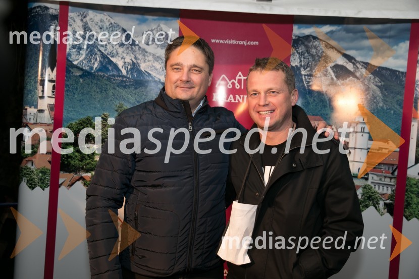  Boštjan Trilar, župan mestne občine Kranj;  Matjaž Dovžan, načelnik Upravne enote KranjVinska pot v Rovih pod starim Kranjem