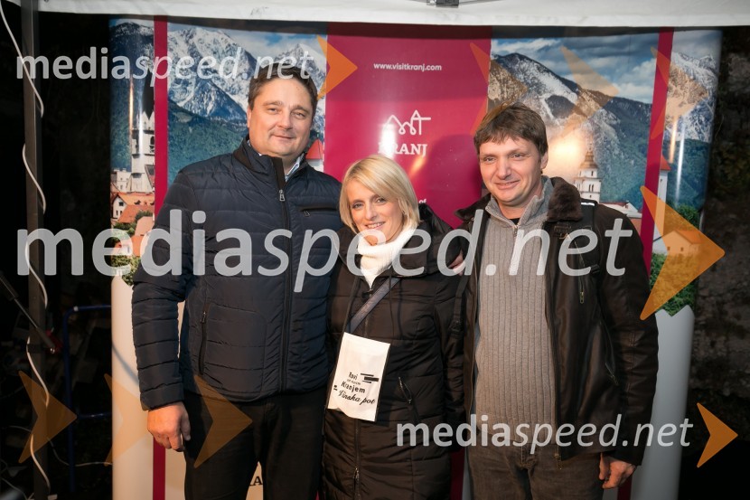  Boštjan Trilar, župan občine Kranj;  Damjana Kocjanc Fajfar;  Lado FajfarVinska pot v Rovih pod starim Kranjem