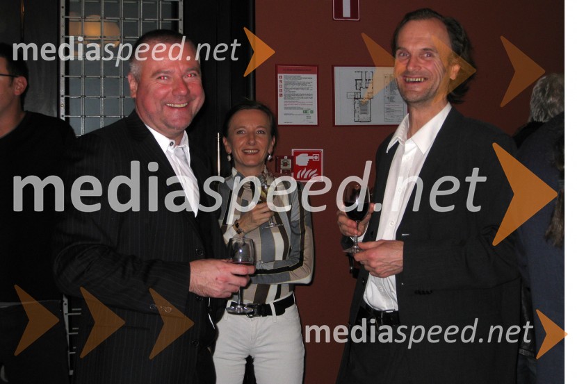 Staš Ravter, direktor Slovenske kinoteke in Nataša in Aleš LombergarOtvoritev Euroteke – retrospektive evropskega filma