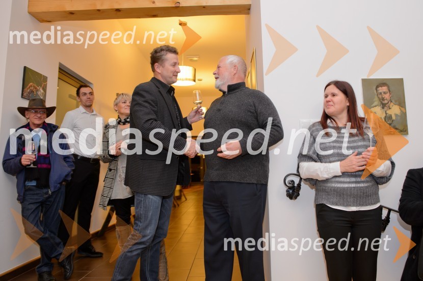  Danilo Steyer,   vinar, Steyer Vina; vinski vitez, predsednik Vinske reprezentance Slovenije;  Bogdan Čobal, akademski slikar;  Magda Steyer, Steyer VinaVino in prijateljstvo 2016, odprtje razstave