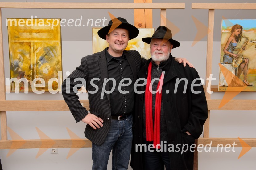  Danilo Steyer,   vinar, Steyer Vina; vinski vitez, predsednik Vinske reprezentance Slovenije;  Bogdan Čobal, akademski slikarVino in prijateljstvo 2016, odprtje razstave