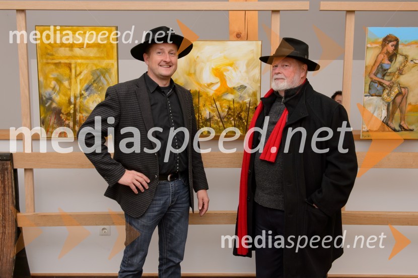  Danilo Steyer,   vinar, Steyer Vina; vinski vitez, predsednik Vinske reprezentance Slovenije;  Bogdan Čobal, akademski slikarVino in prijateljstvo 2016, odprtje razstave