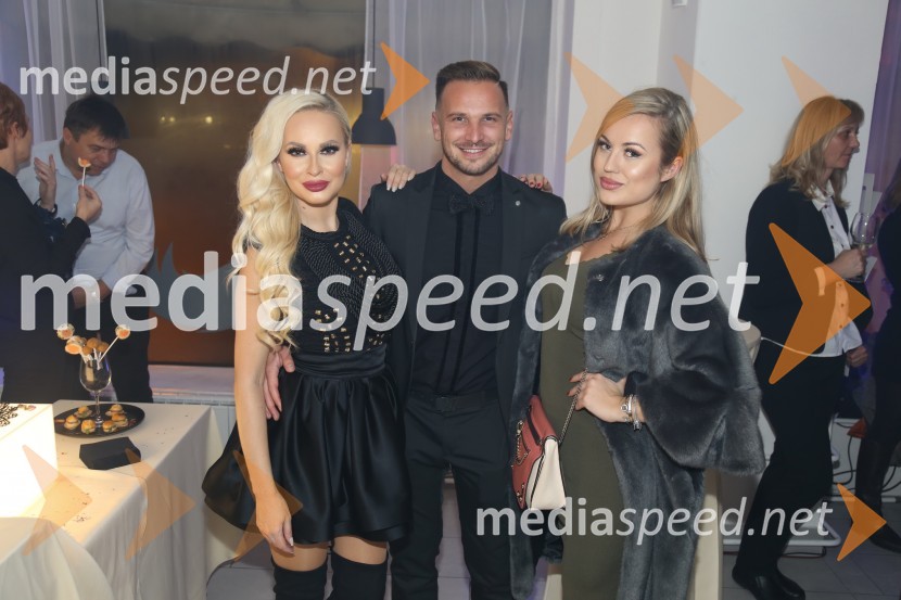  Doroteja Premužič, vizažistka, Diamondee Make Up;  David  Klobasa, DKC Management;  Katarina BenčekDruga obletnica lepotnega centra Studio Oranž
