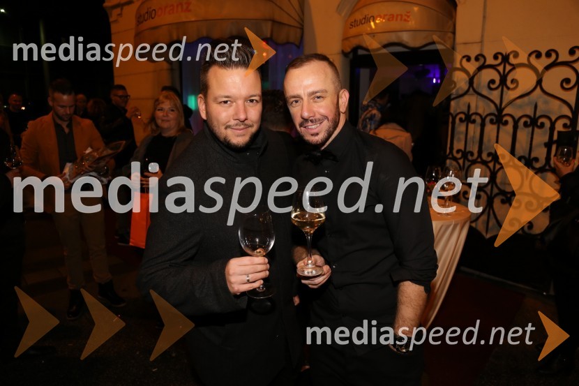  Denis Bende Živčec, novinar, Večer;  Goran Pfeiler, frizer, studio OrangeDruga obletnica lepotnega centra Studio Oranž