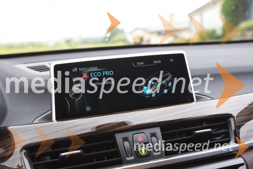 BMW X1 xDrive25d, največkrat uporabljen varčni način vožnjeBMW X1 xDrive25d, mediaspeed test