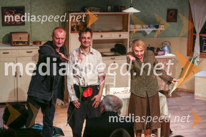  Alen Jelen, režiser;  Blaž Setnikar, igralec;  Darja Reichman, igralkaHelverjeva noč, premiera predstave