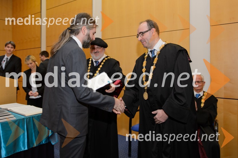 dr. Janko Horvat, Fakulteta za elektrotehniko, računalništvo in informatiko; prof. dr. Igor Tičar, rektor, Univerza v Mariboru; red. prof. dr. Marjan Mernik, Fakulteta za elektrotehniko, računalništvo in informatikoPromocija doktorjev znanosti na UM, december 2016