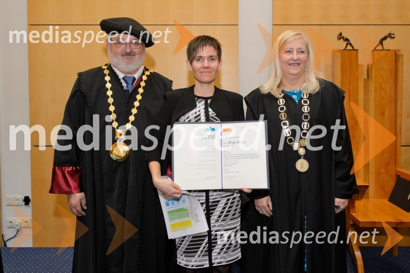 prof. dr. Igor Tičar, rektor, Univerza v Mariboru; dr. Anja Drev, Pravna fakulteta;  ... Promocija doktorjev znanosti na UM, december 2016