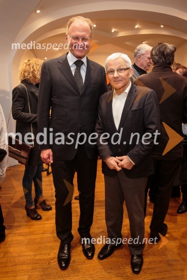  Janez  Škrabec, direktor Riko d.o.o., predsednik Slovensko-ruskega poslovnega sveta, častni konzul Belorusije;  Anton Peršak, minister za kulturoIzseki / preseki, odprtje razstave izbora del iz Likovne zbirke RIKO