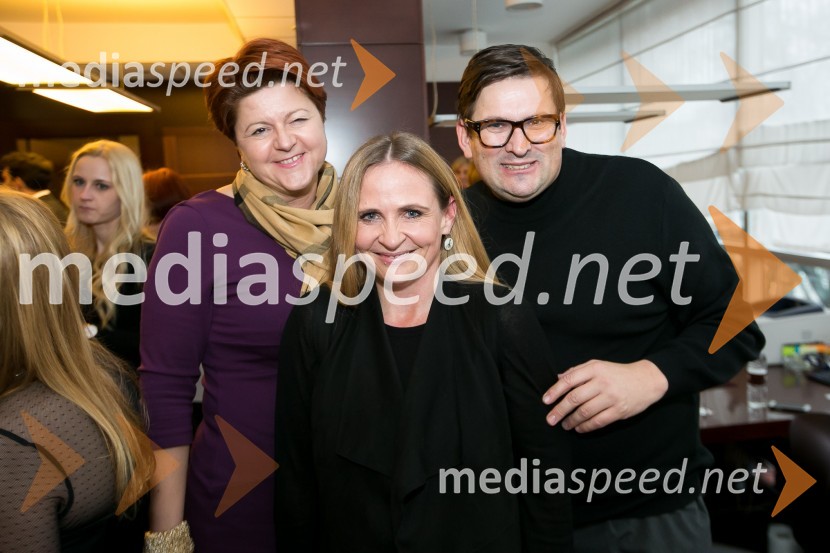  Tatjana  Novak, direktorica podjetja Press Clipping;  Viktorija Ribarič;  Danijel Koletić, Apriori Komunikacije25. obletnica Odvetniške pisarne Gorjup