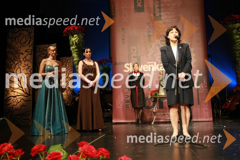 Anja Križnik Tomažin, voditeljica, Melita Berzelak, glavna in odgovorna urednica revije Jana in mag. Lilijana Kornhauser Cerar, Slovenka leta 2007Slovenka leta 2007