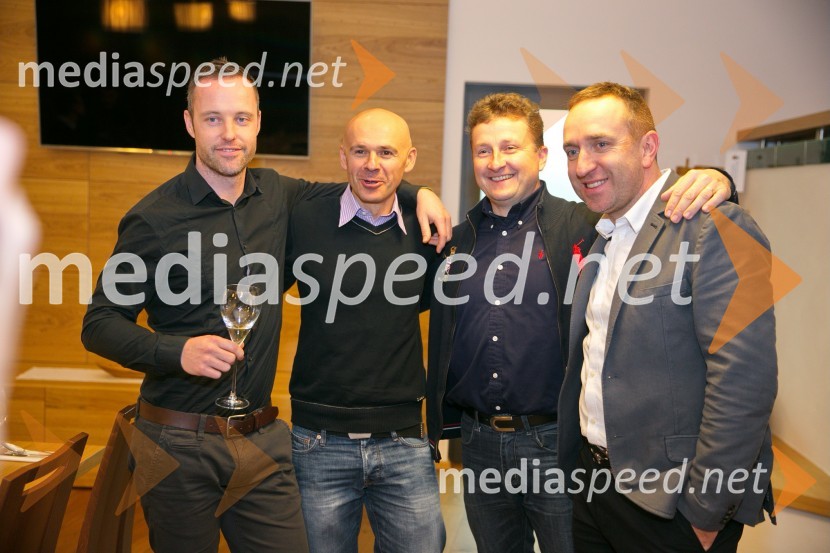  Matjaž Tavčar, fotograf;  Saša Despot, fotograf;  Danilo Steyer,   vinar, Steyer Vina; vinski vitez, predsednik Vinske reprezentance Slovenije;  Borut  Cvetko, kreativni direktor MediaspeedMediaspeed 15. rojstni dan in ponovoletno druženje