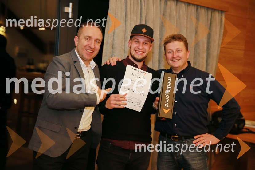  Borut  Cvetko, kreativni direktor Mediaspeed;  Rene Gomolj, fotograf;  Danilo Steyer,   vinar, Steyer Vina; vinski vitez, predsednik Vinske reprezentance SlovenijeMediaspeed 15. rojstni dan in ponovoletno druženje